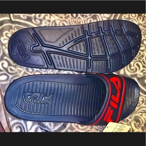 Fila Slides - Navy Blue/Red - M-12 NWT
